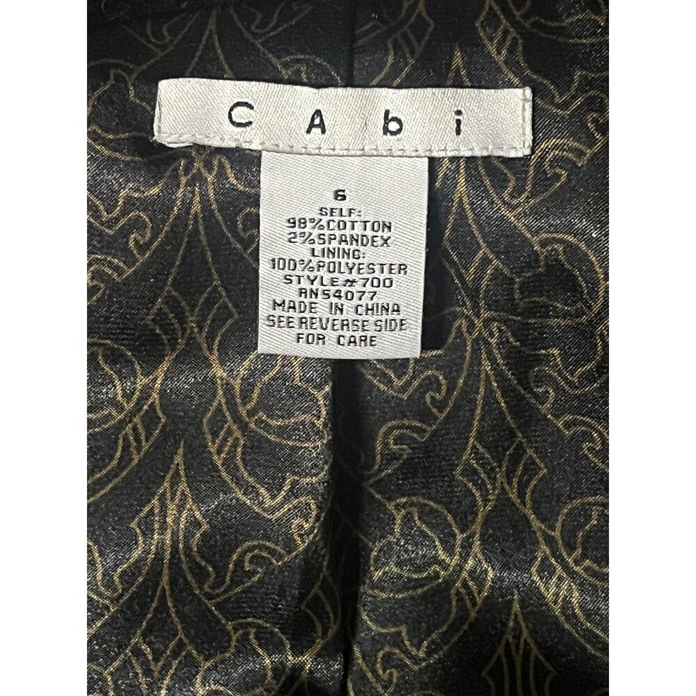 CAbi Coat Womens 6 Black Velvet Embroidered Floral Rose Boho Mid Length Jacket - Picture 10 of 15